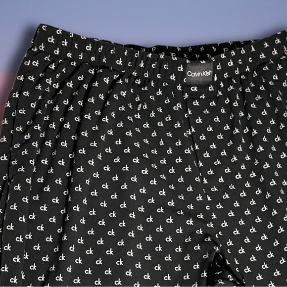 CALVIN Klein CK symbol Men’s Black Pajama Pants Size Large Elastic Waist - Picture 3 of 11